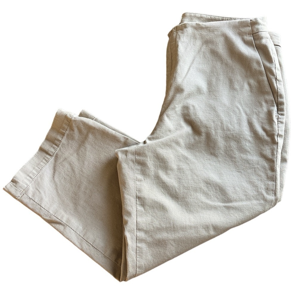 Coldwater Creek Natural Fit Capri Pants Textured Stretch Size 12 Side Pockets